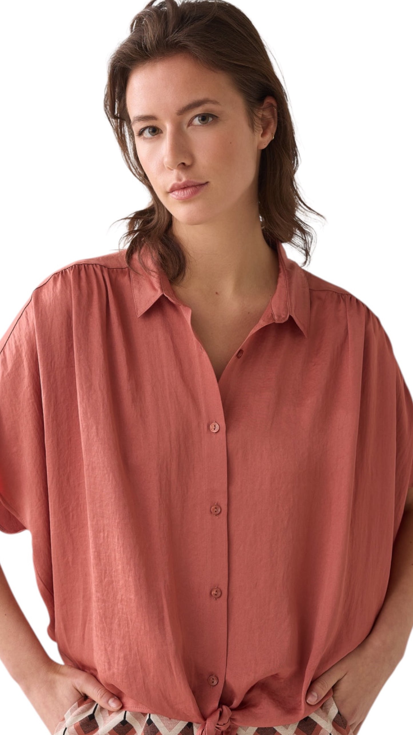 Blouse batsleeves silky (sepia)