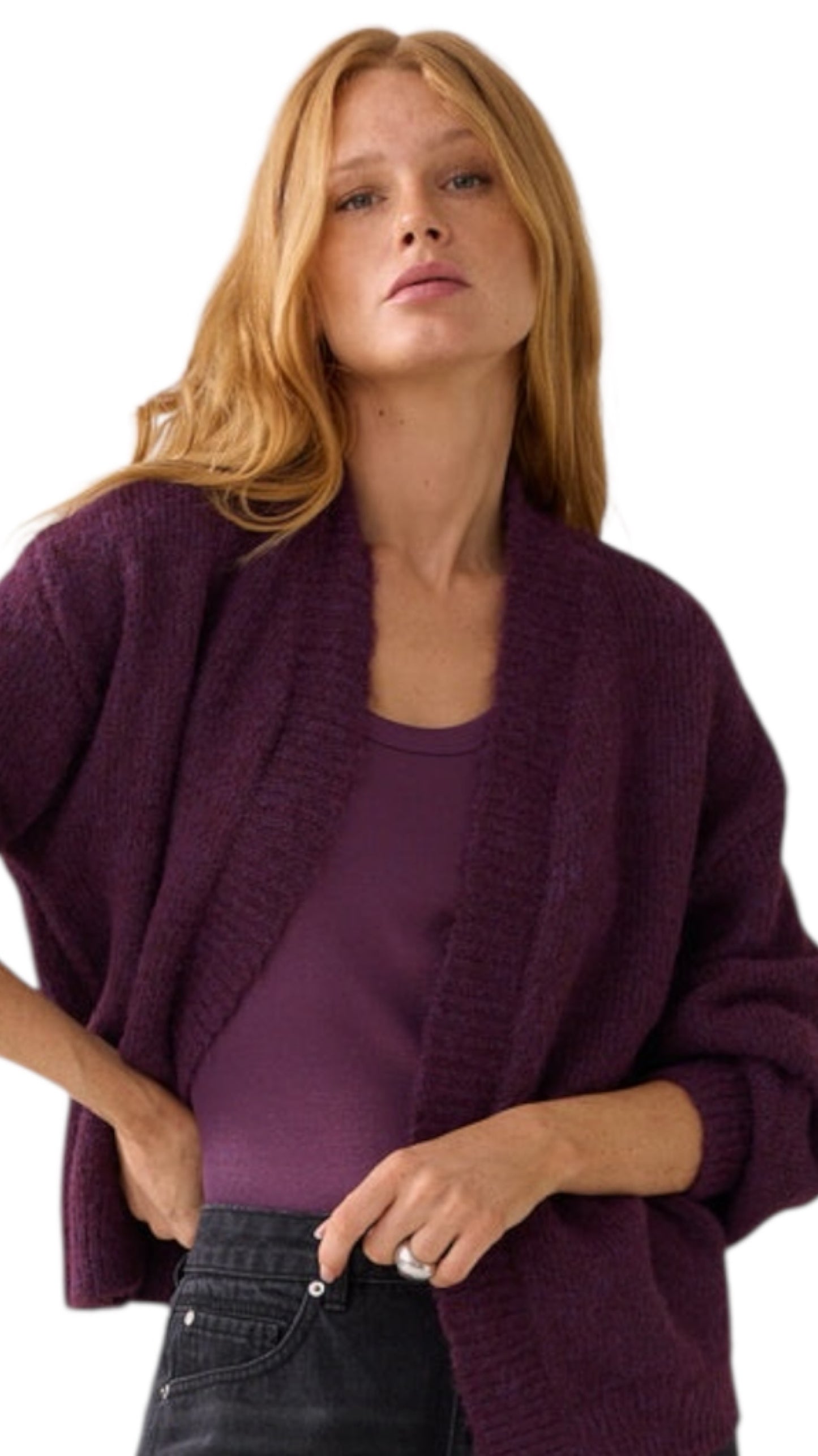 Cardigan puff sleeve