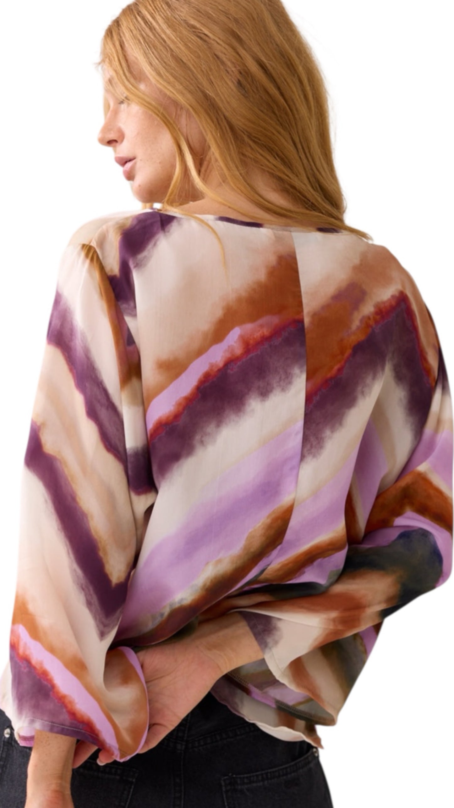 Top wide sleeve zigzag
