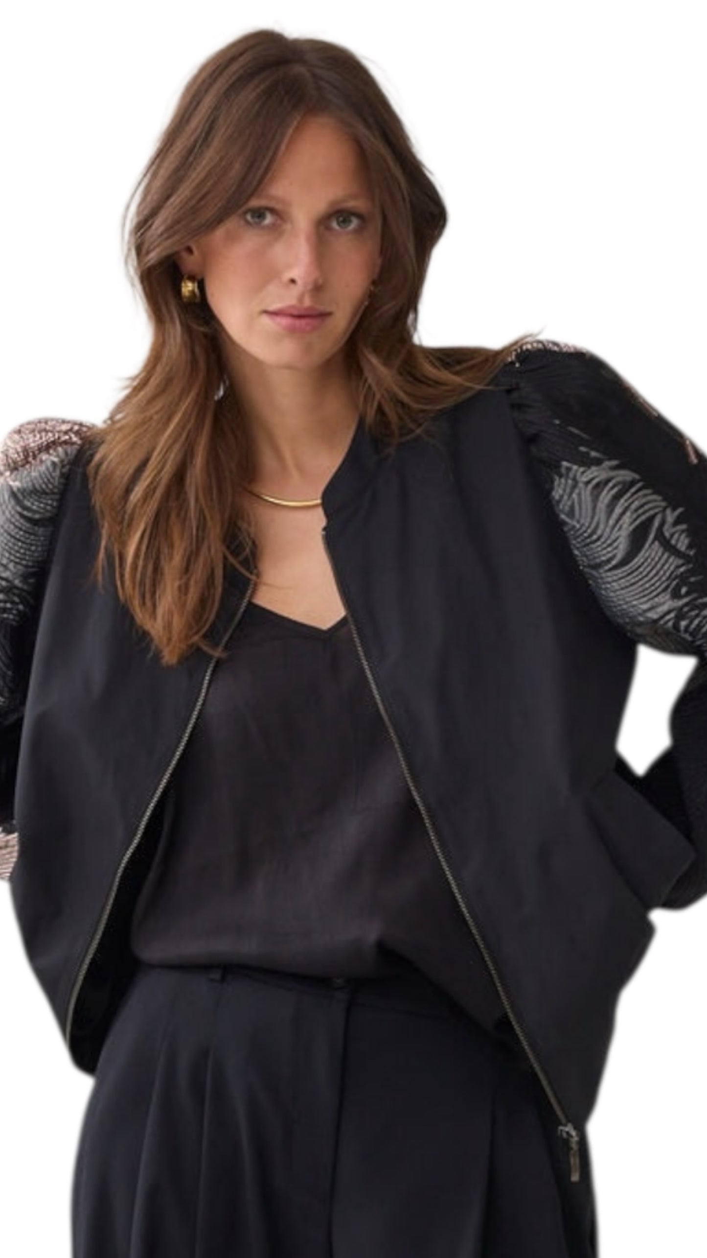 Bomber jacket leaves