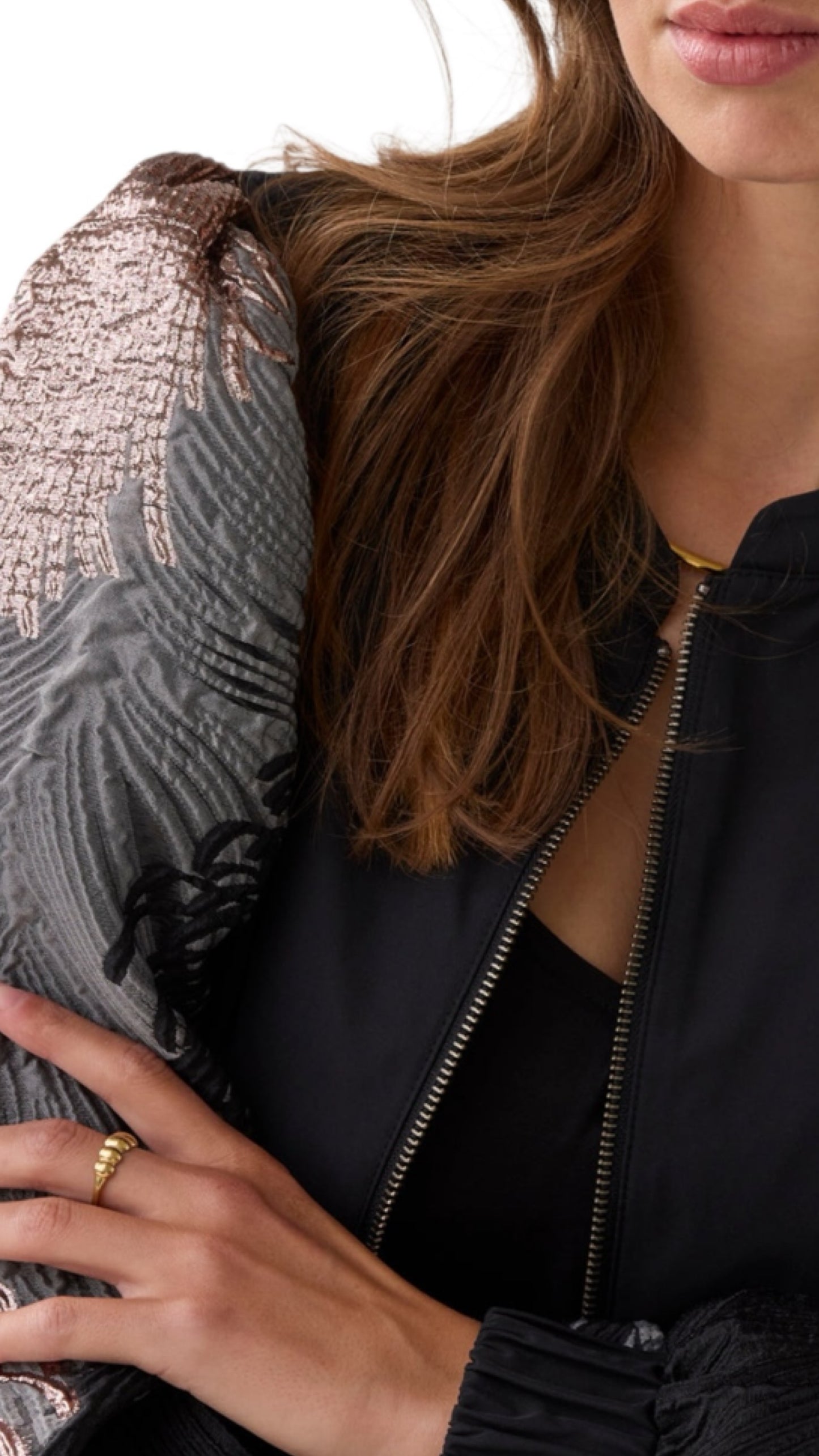 Bomber jacket leaves