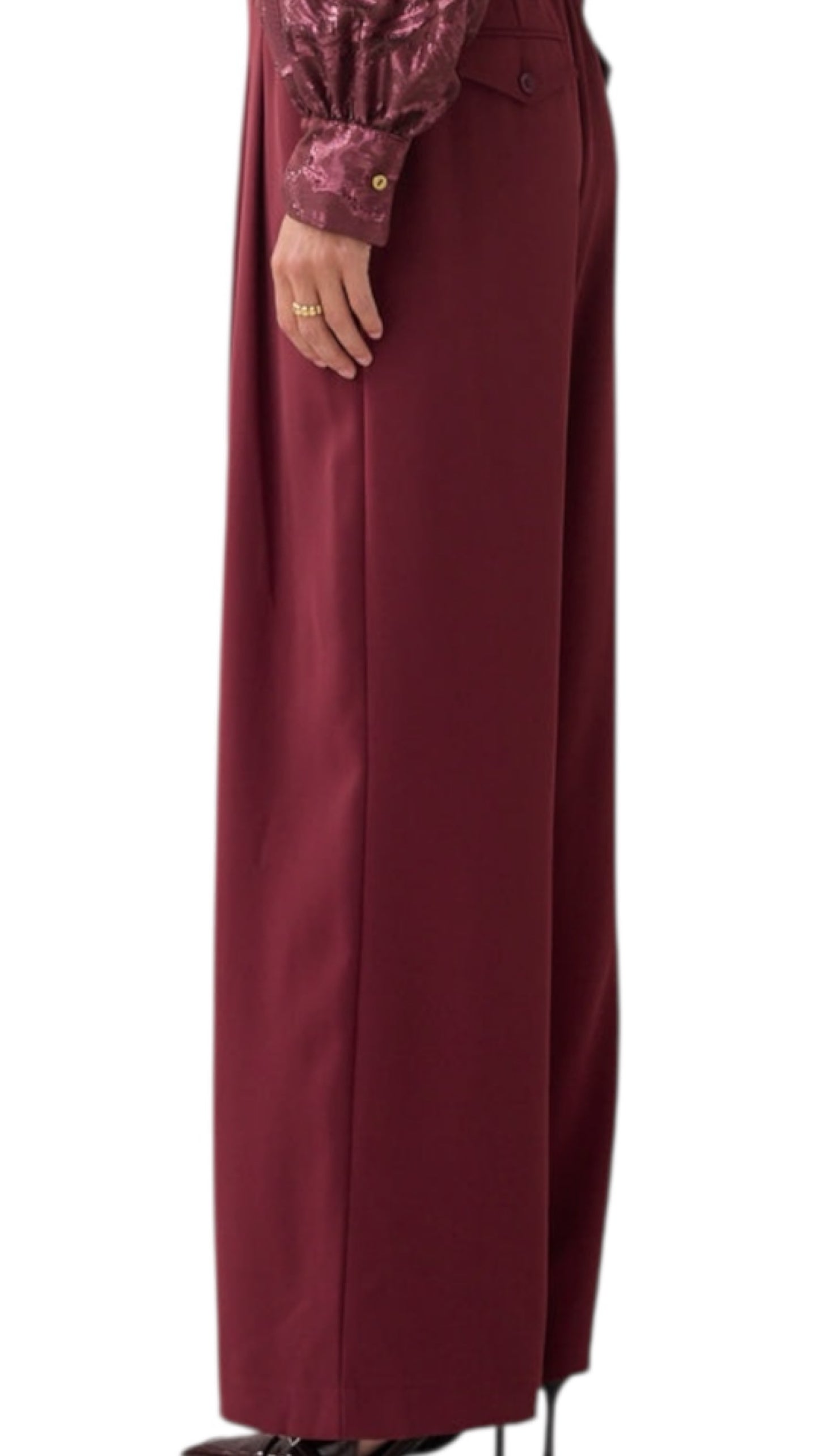 Trousers wide fluid (merlot)