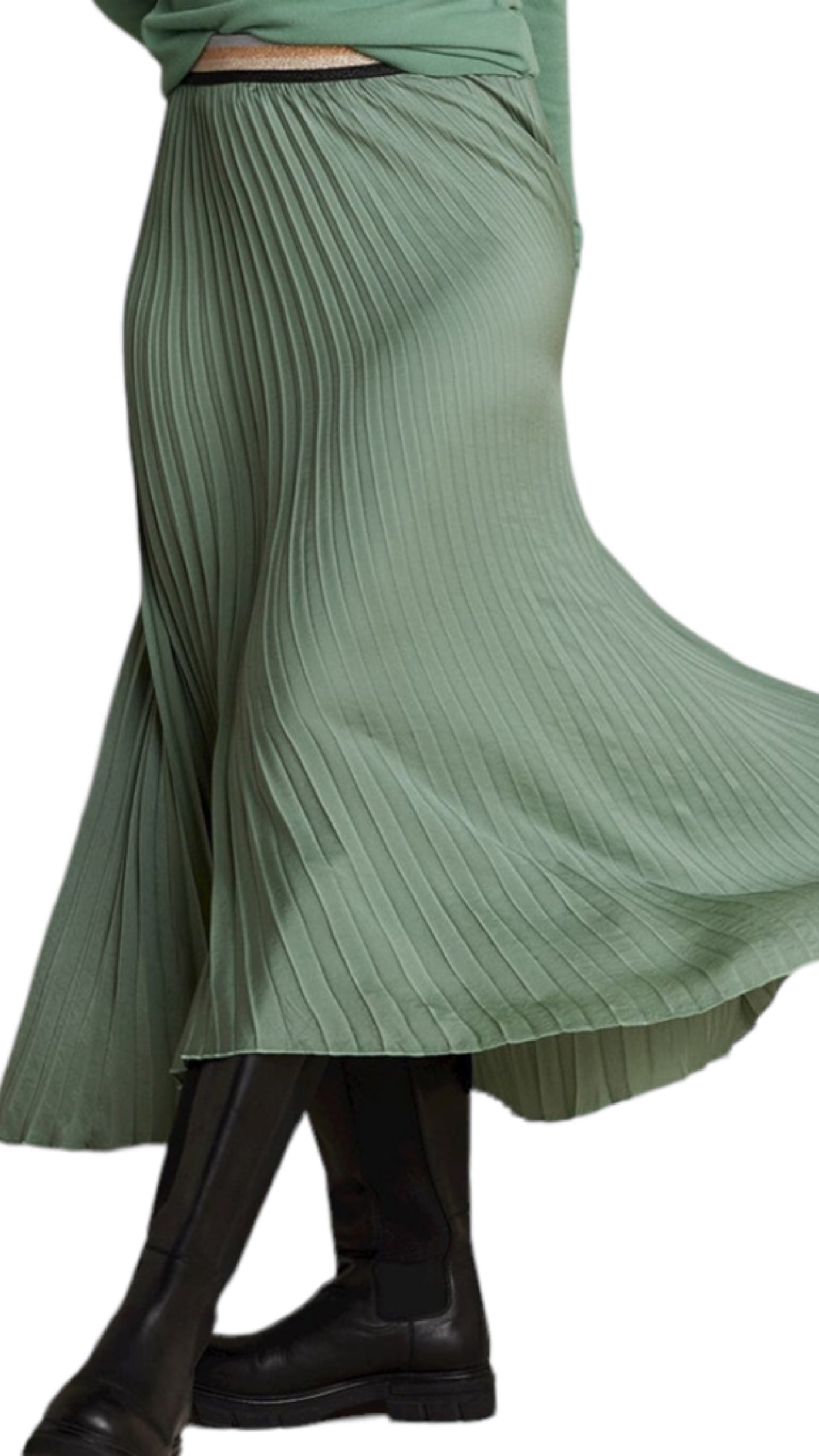 Plisse skirt drapey satin