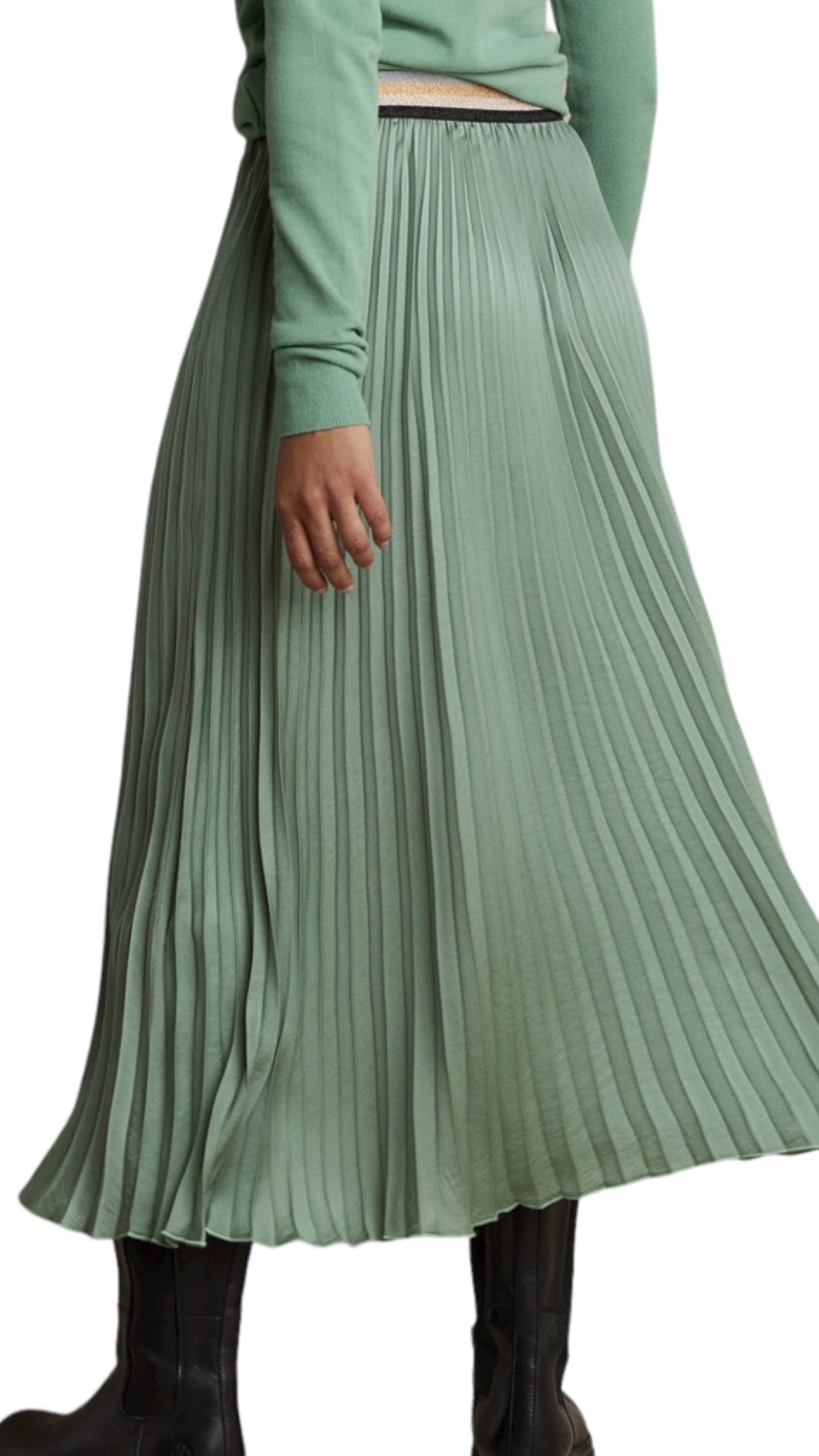 Plisse skirt drapey satin