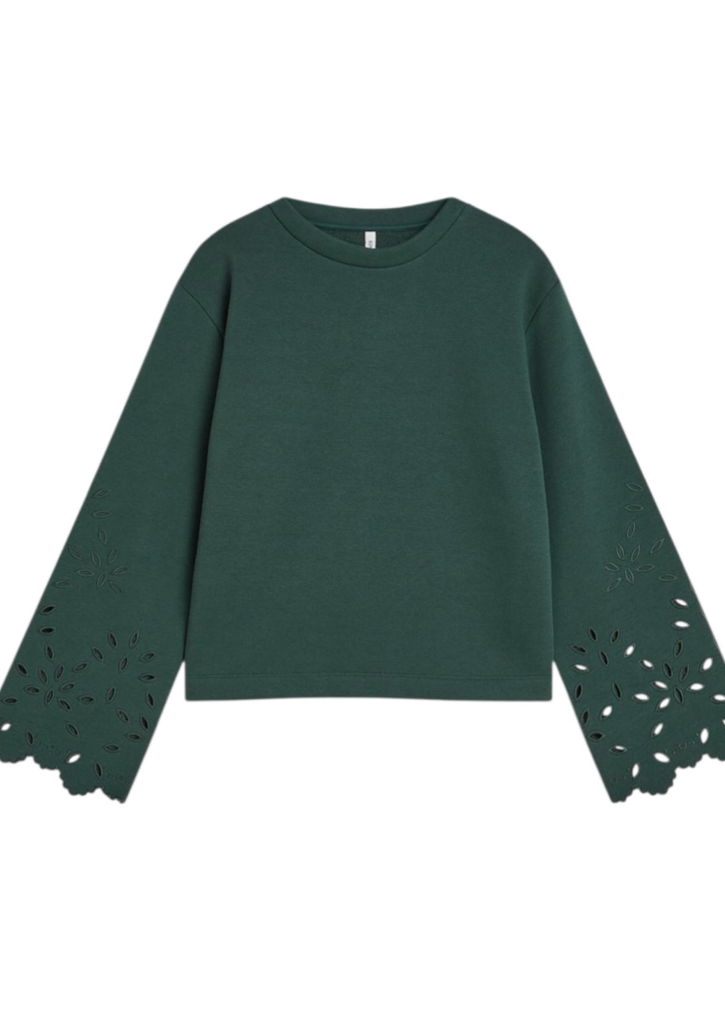 Top embroidered sleeves (sweater emerald)