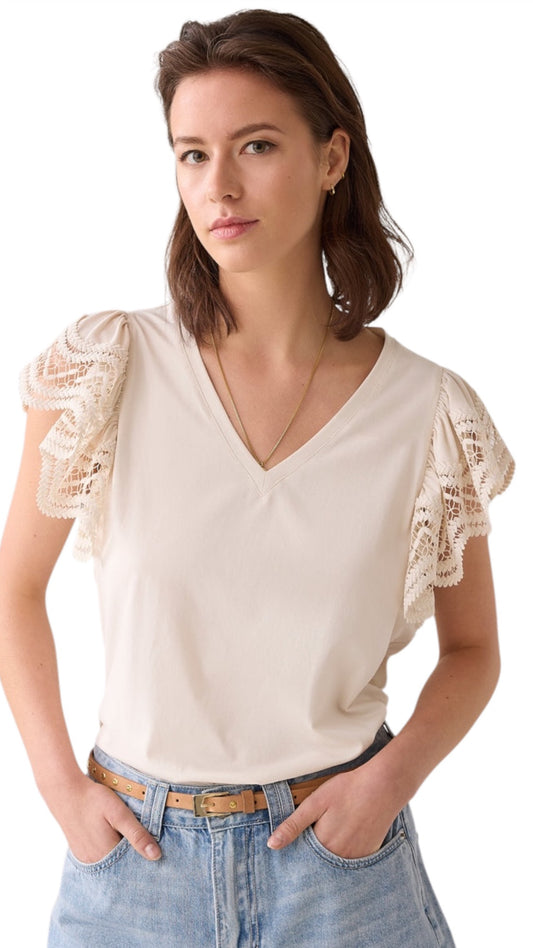 Butterfly sleeve top Ivory