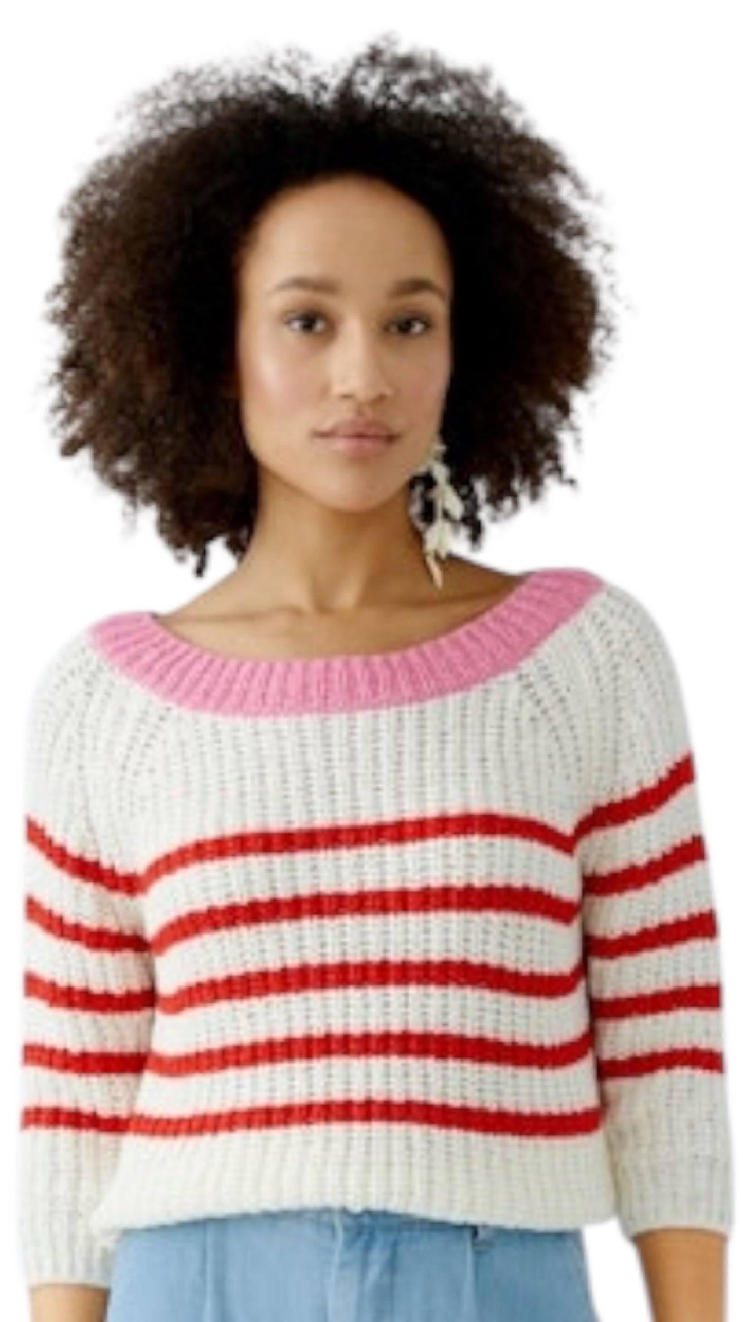Pullover roos big stripe