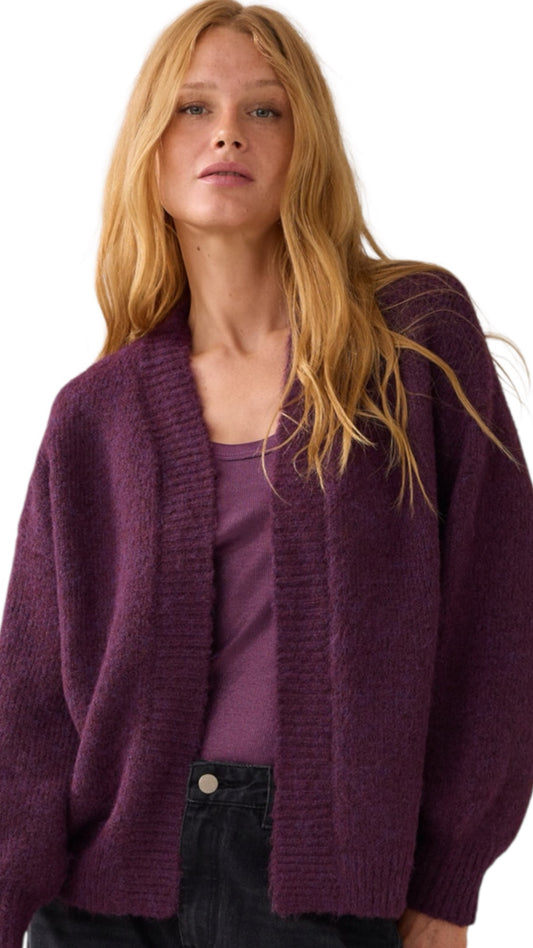 Cardigan puff sleeve
