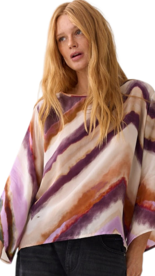 Top wide sleeve zigzag