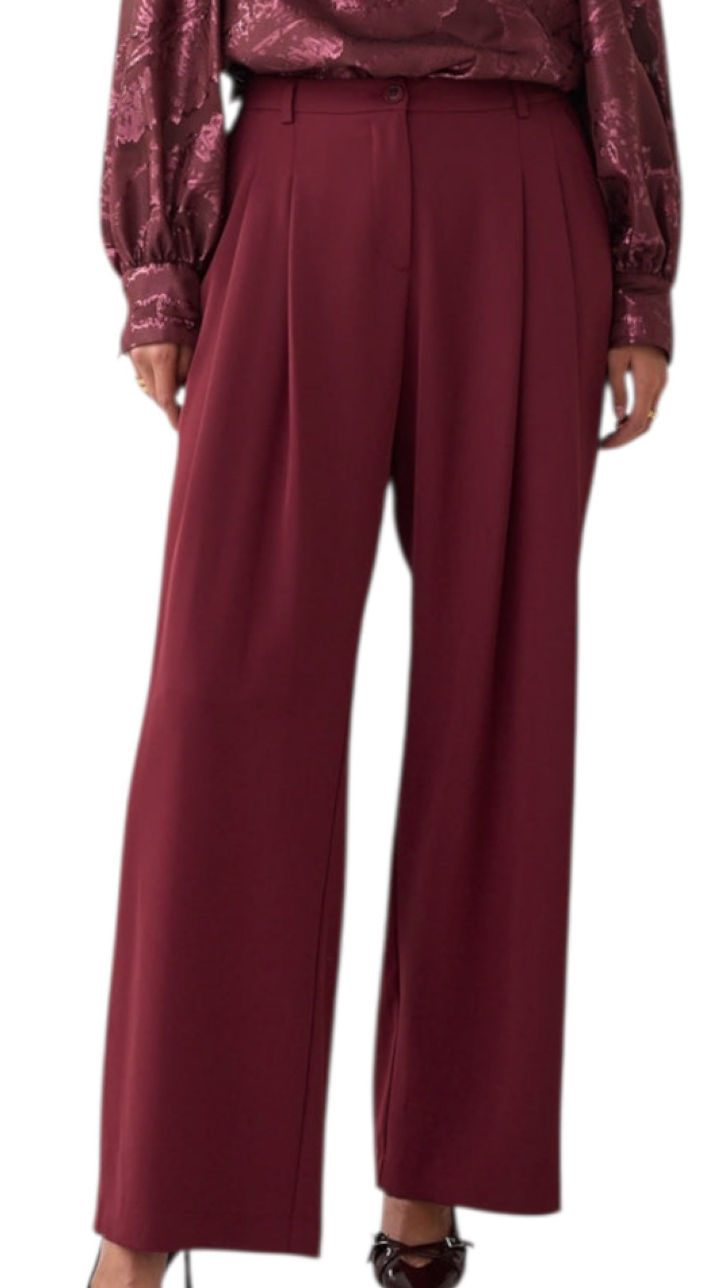 Trousers wide fluid (merlot)