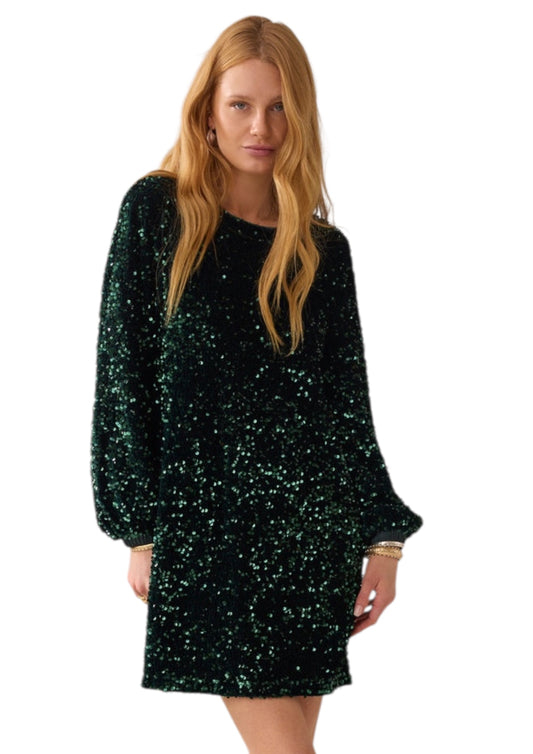 Dress seqiuns velours (Emarald)