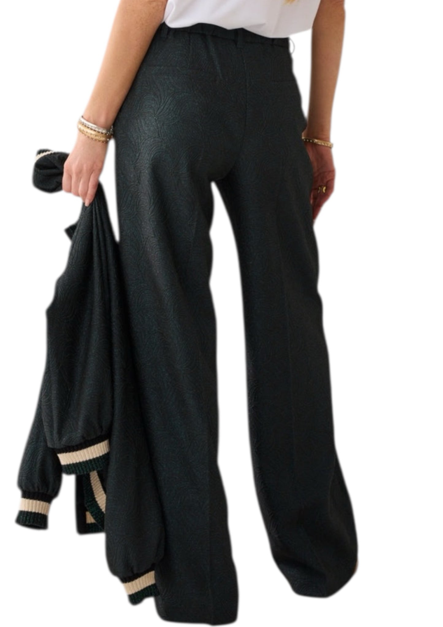 Trousers straight glitter (emerald)