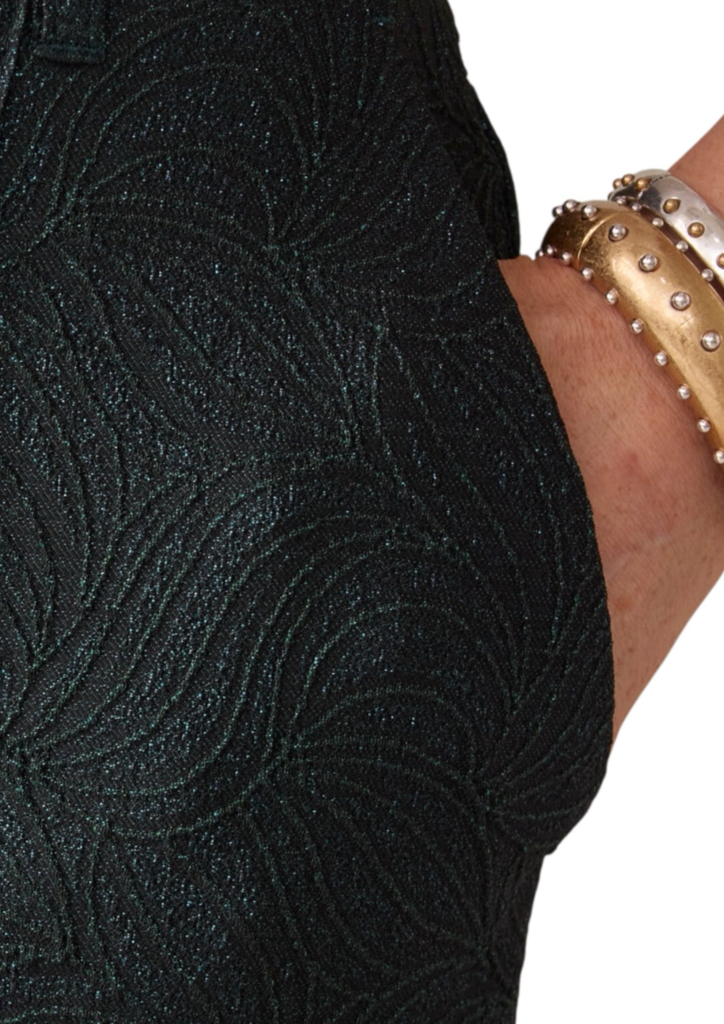 Trousers straight glitter (emerald)