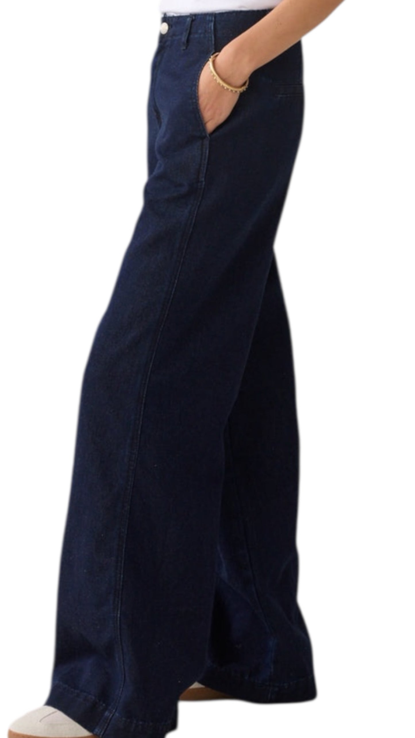 Jeans wide leg lurex