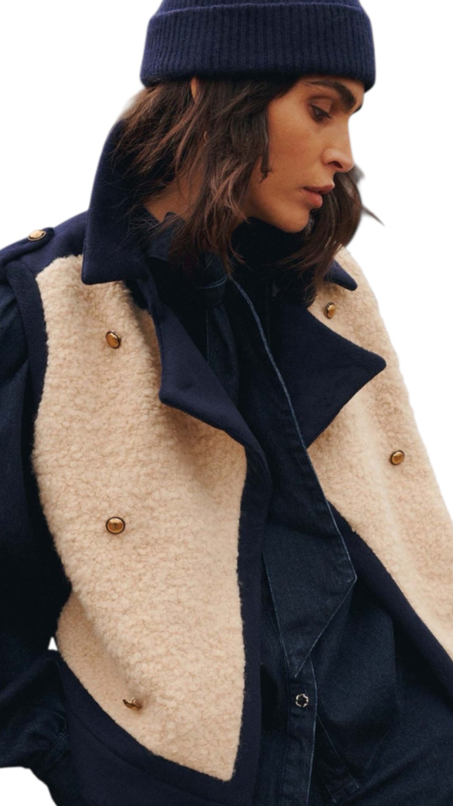 Gilet boucle wool mix