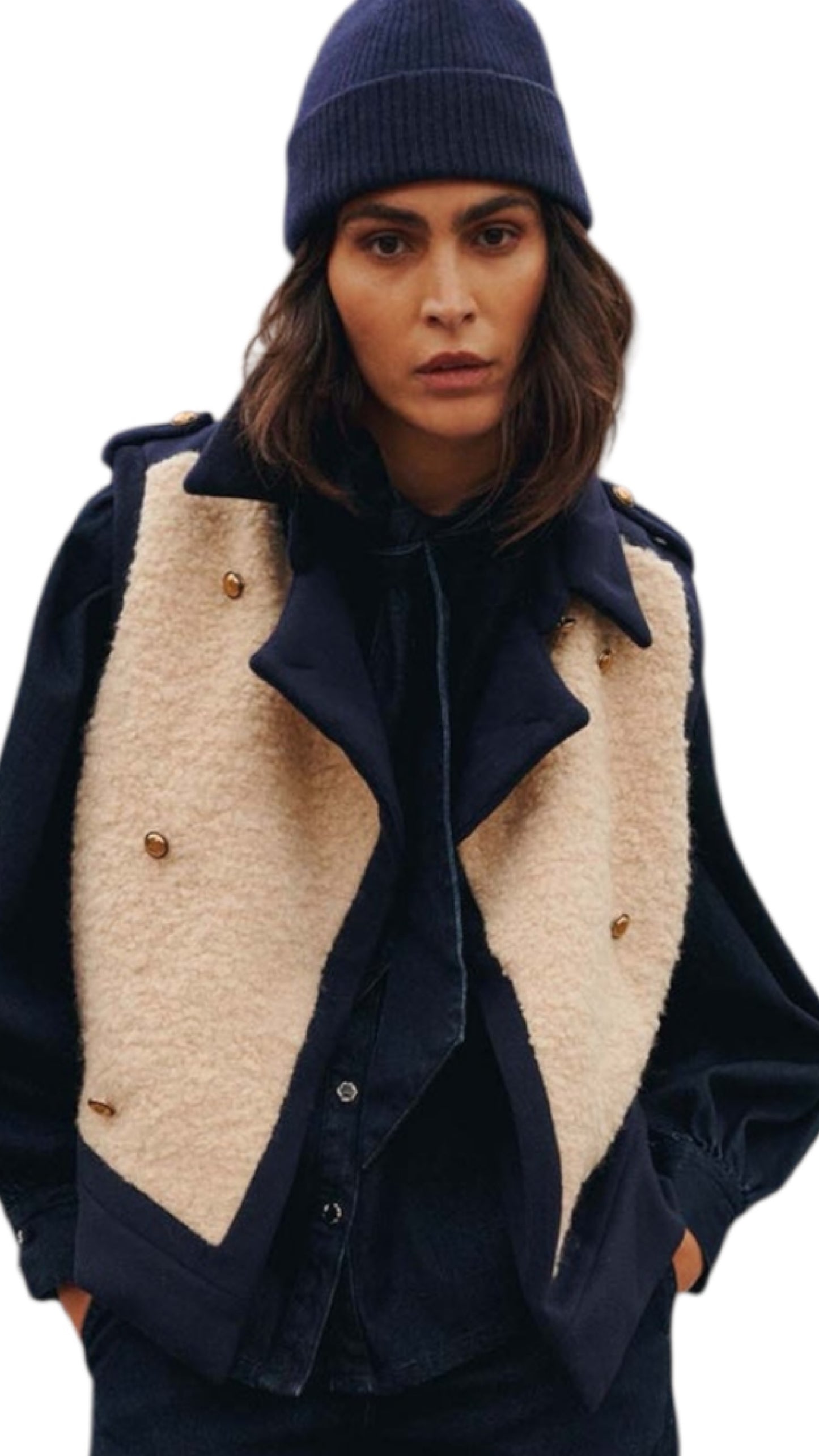 Gilet boucle wool mix