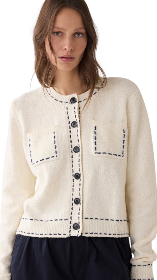 Cardigan frisee knit