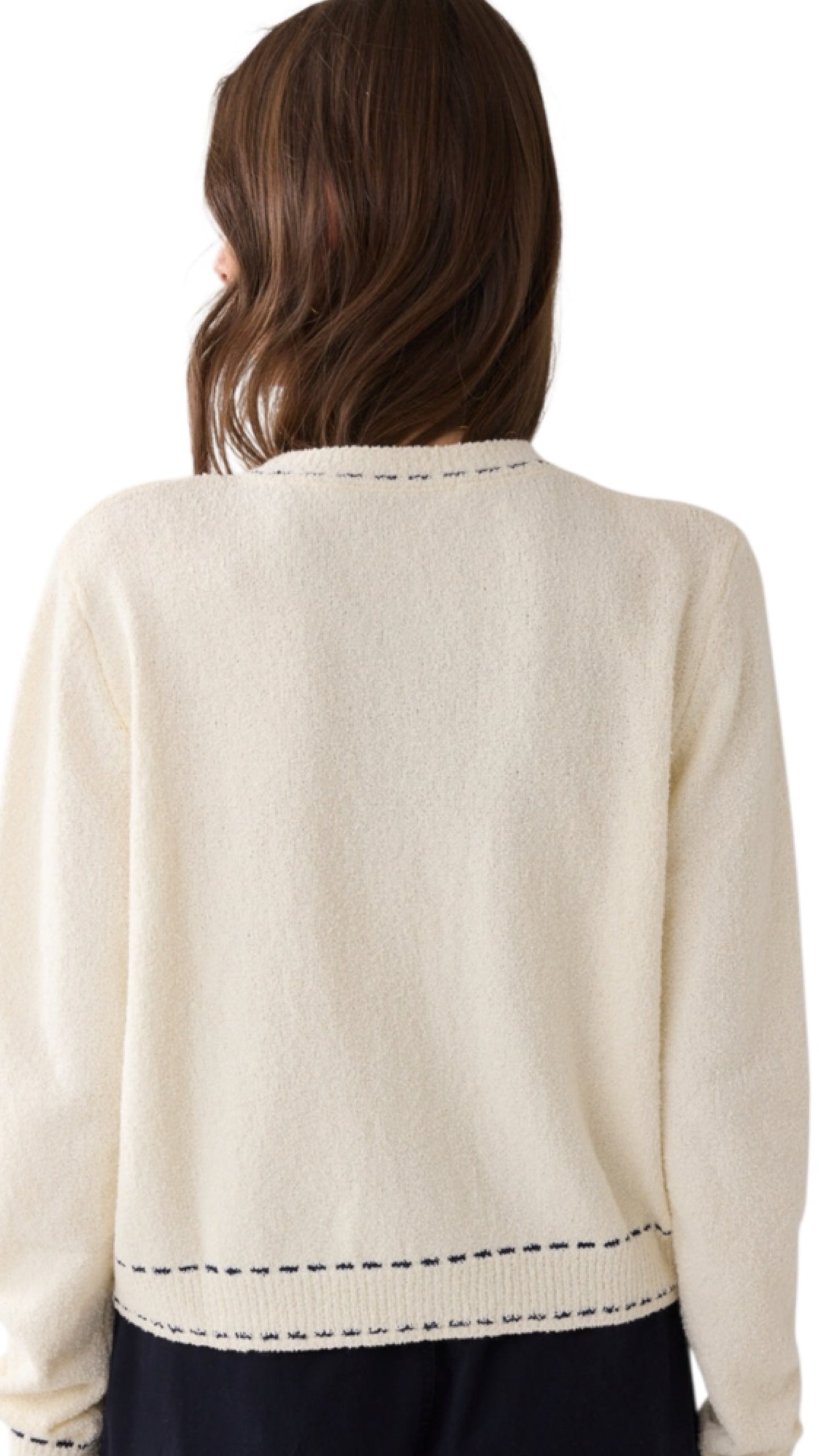 Cardigan frisee knit