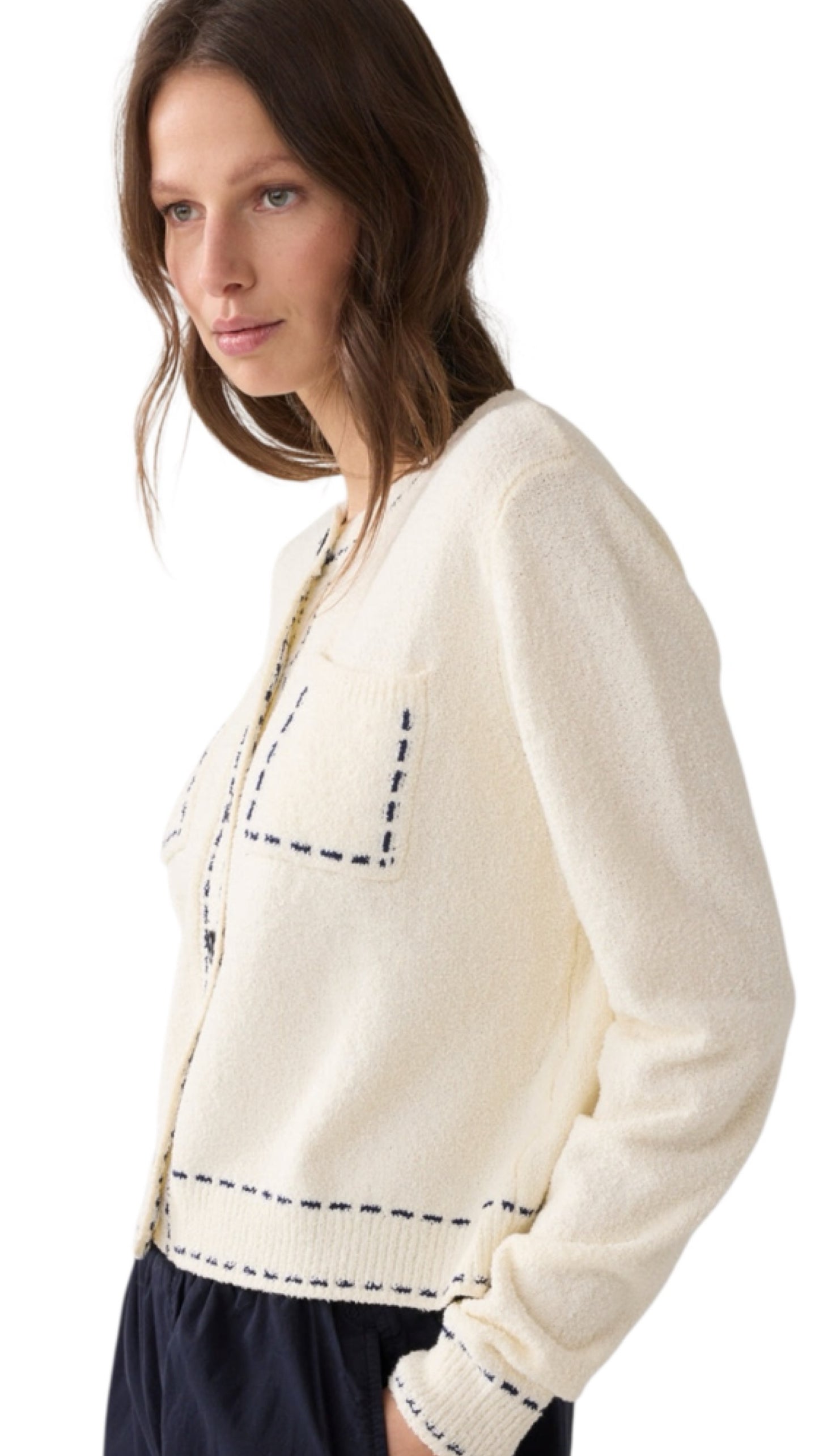 Cardigan frisee knit