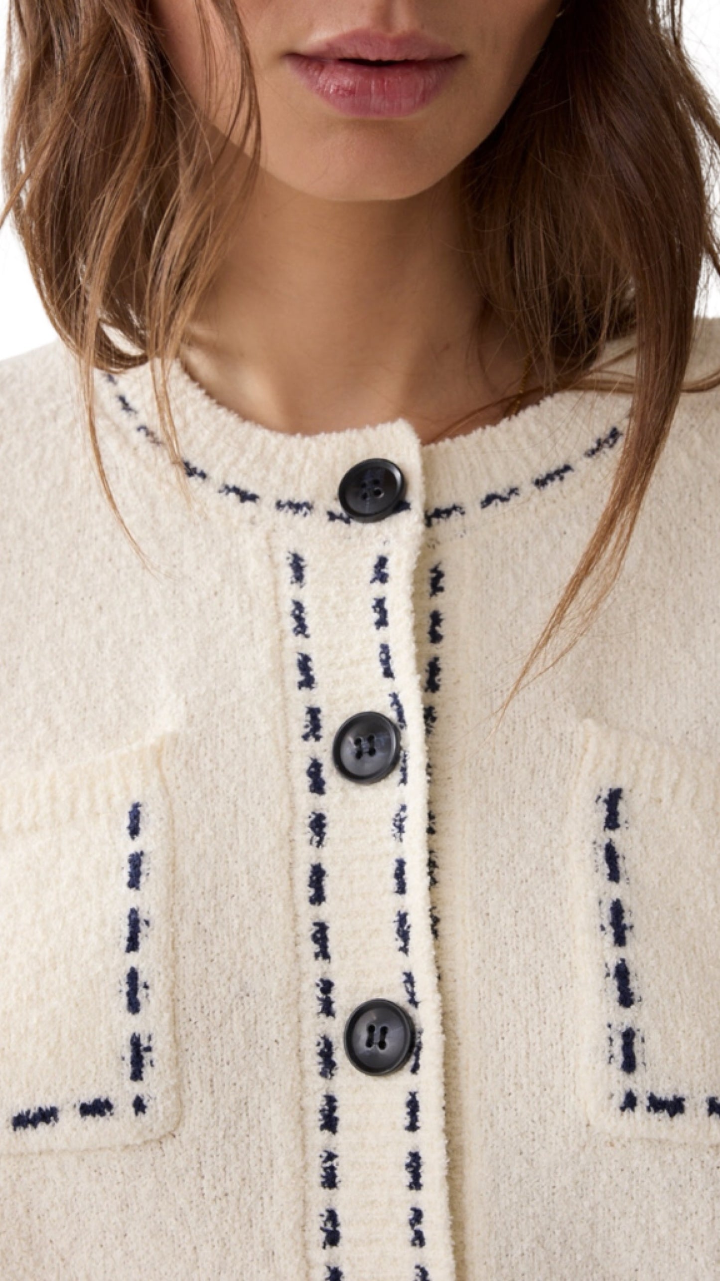 Cardigan frisee knit