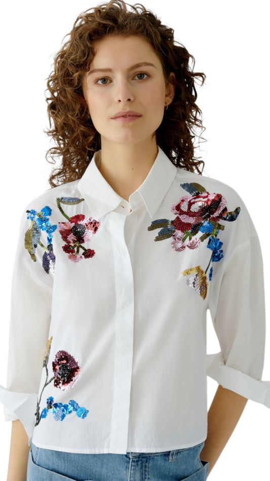 Blouse pailletten applicatie