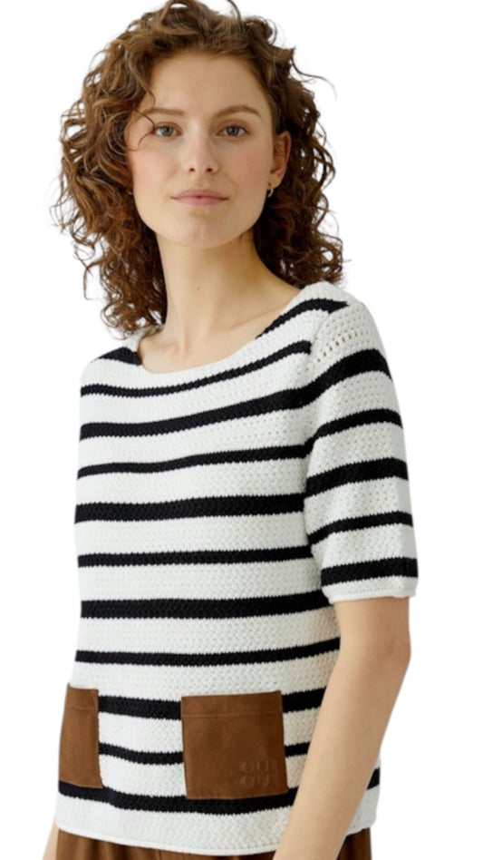 Pullover stripe/pocket