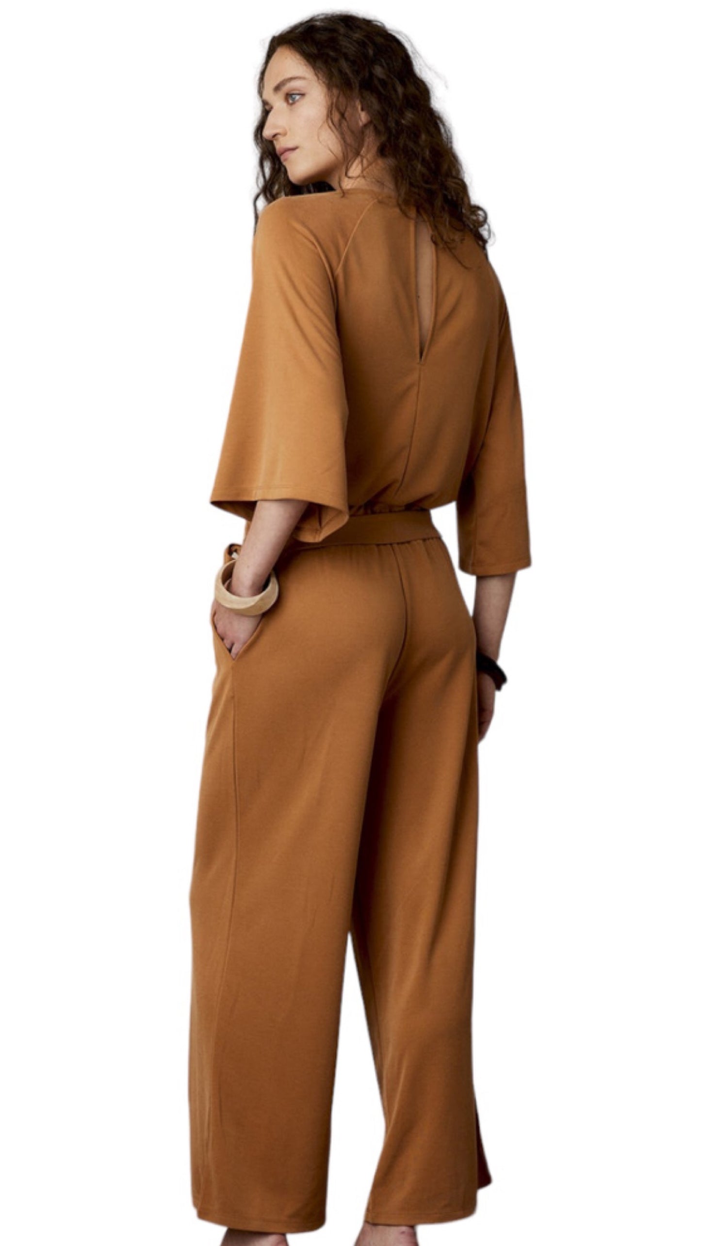 Jumpsuit washed modal (almond)