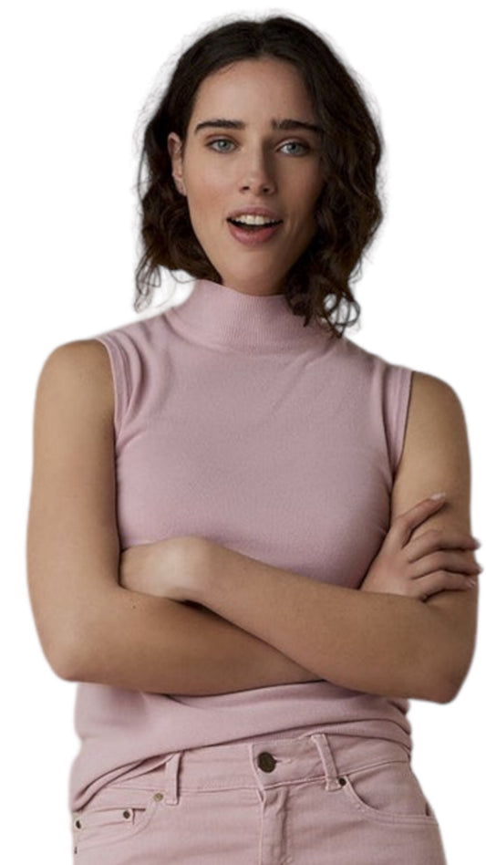 Sleevles turttle neck (rose)